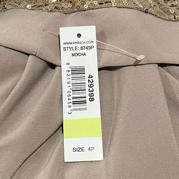 R&M Richard’s Asymmetrical Sequin Patterned Poncho Sheath Dress - Picture 11 of 11